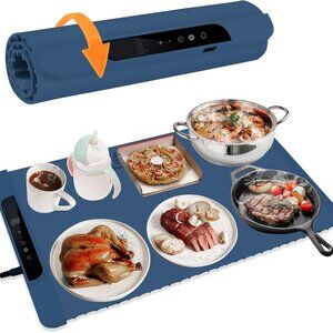 Electric Warming Tray with Adjustable Temperature Foldable Food Warmer(1 pack)